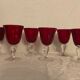 Set de 6 verres soufflés bullés rouges à pied