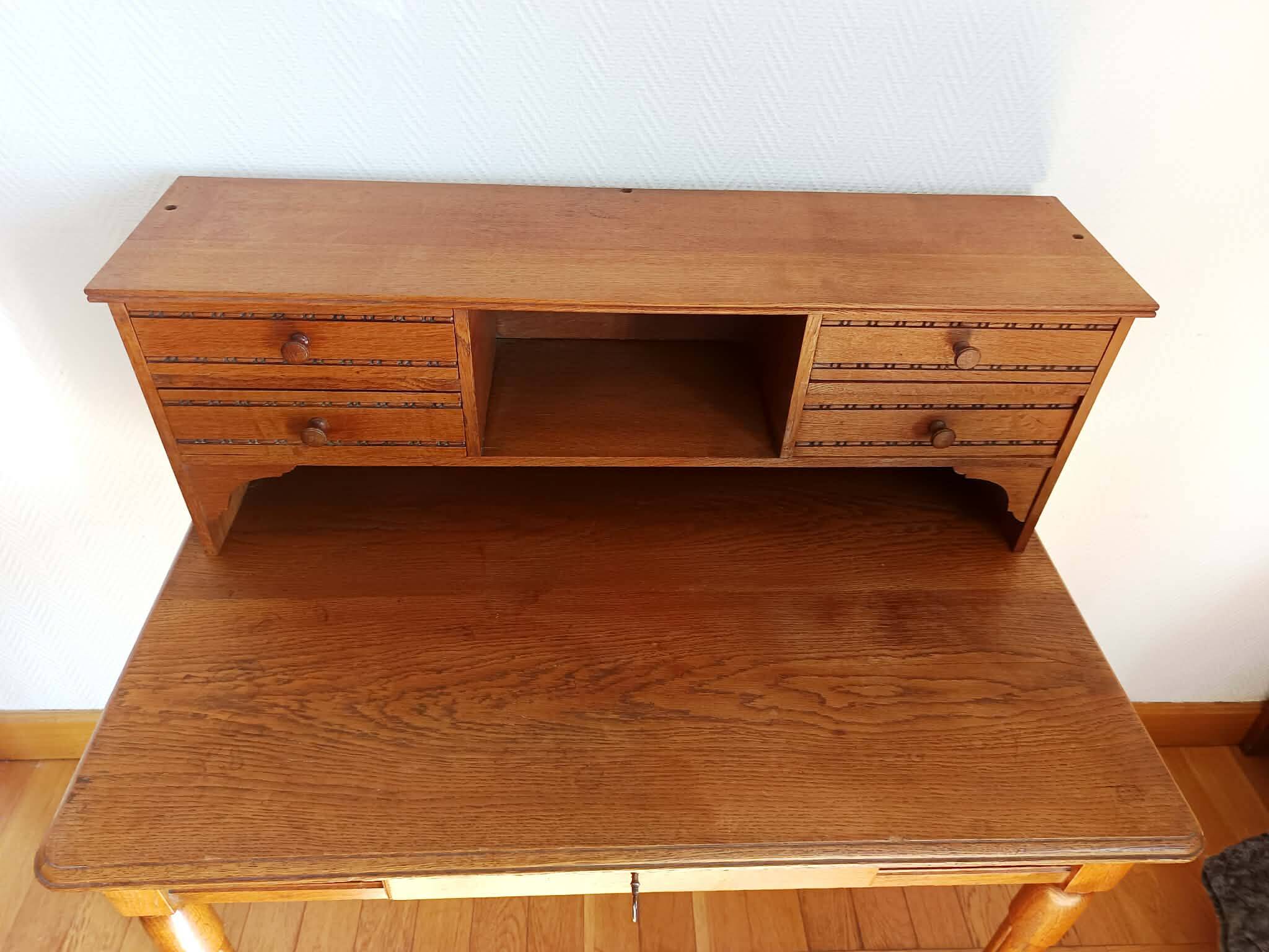 Bureau à gradins art déco chêne clair