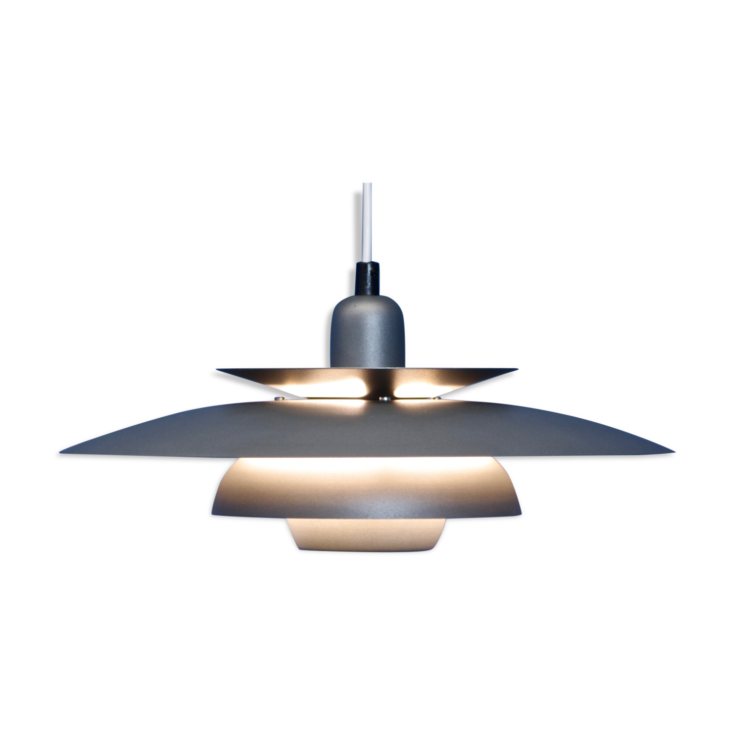 Danish hanging lamp in dark grey, 1970s