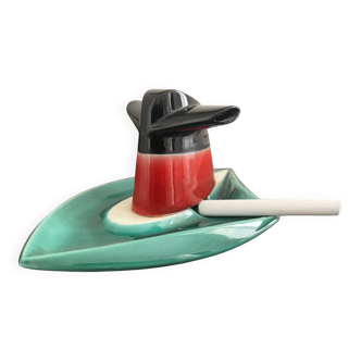 Verceram ashtray from the ocean liner France, 1960s-70s.