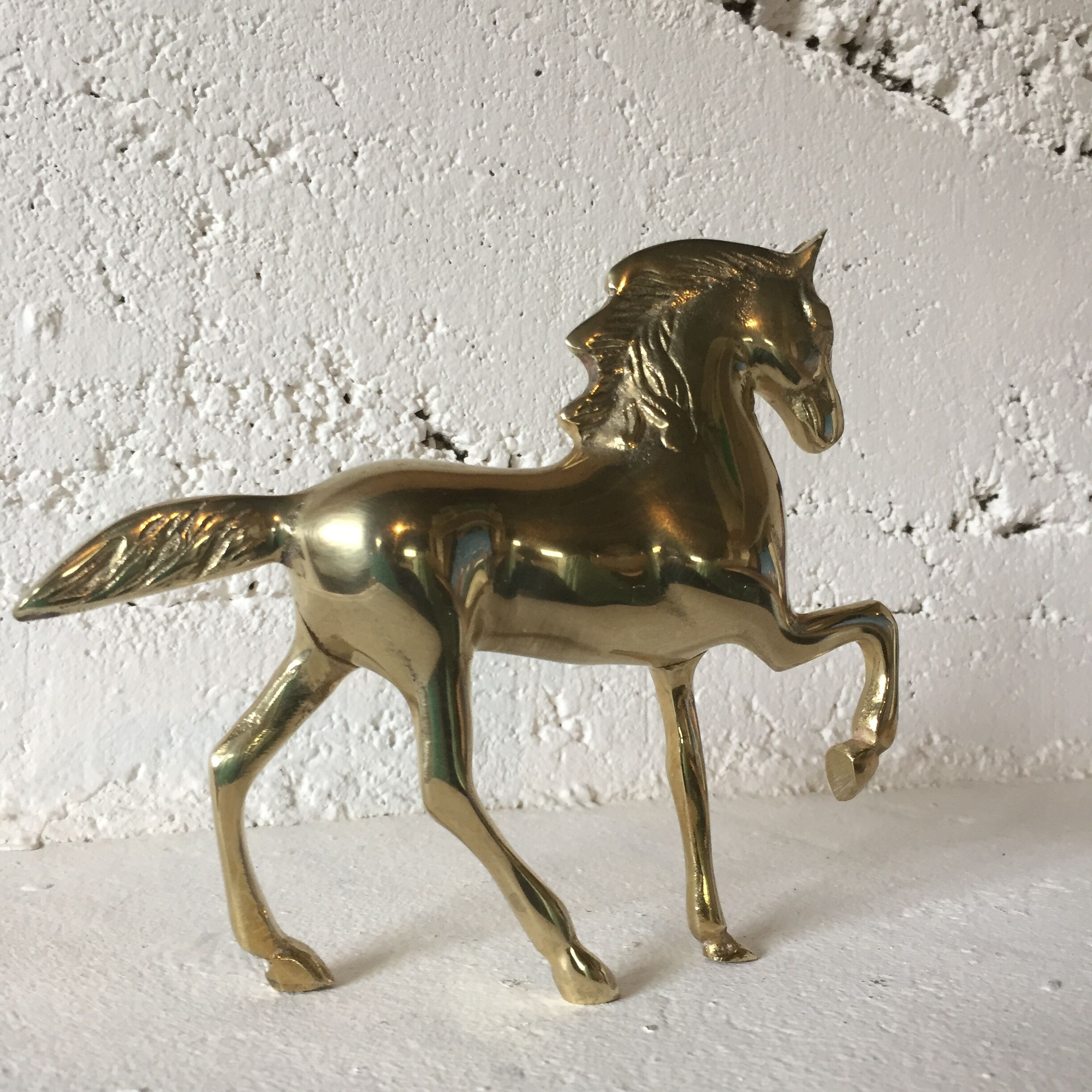 Vintage brass horse sculpture