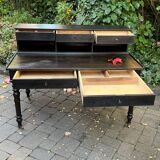 Flat desk louis philippe style in blackened pear tree