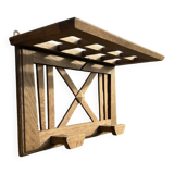 Art Deco wall-mounted coat rack in grey oak