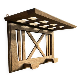 Art Deco wall-mounted coat rack in grey oak