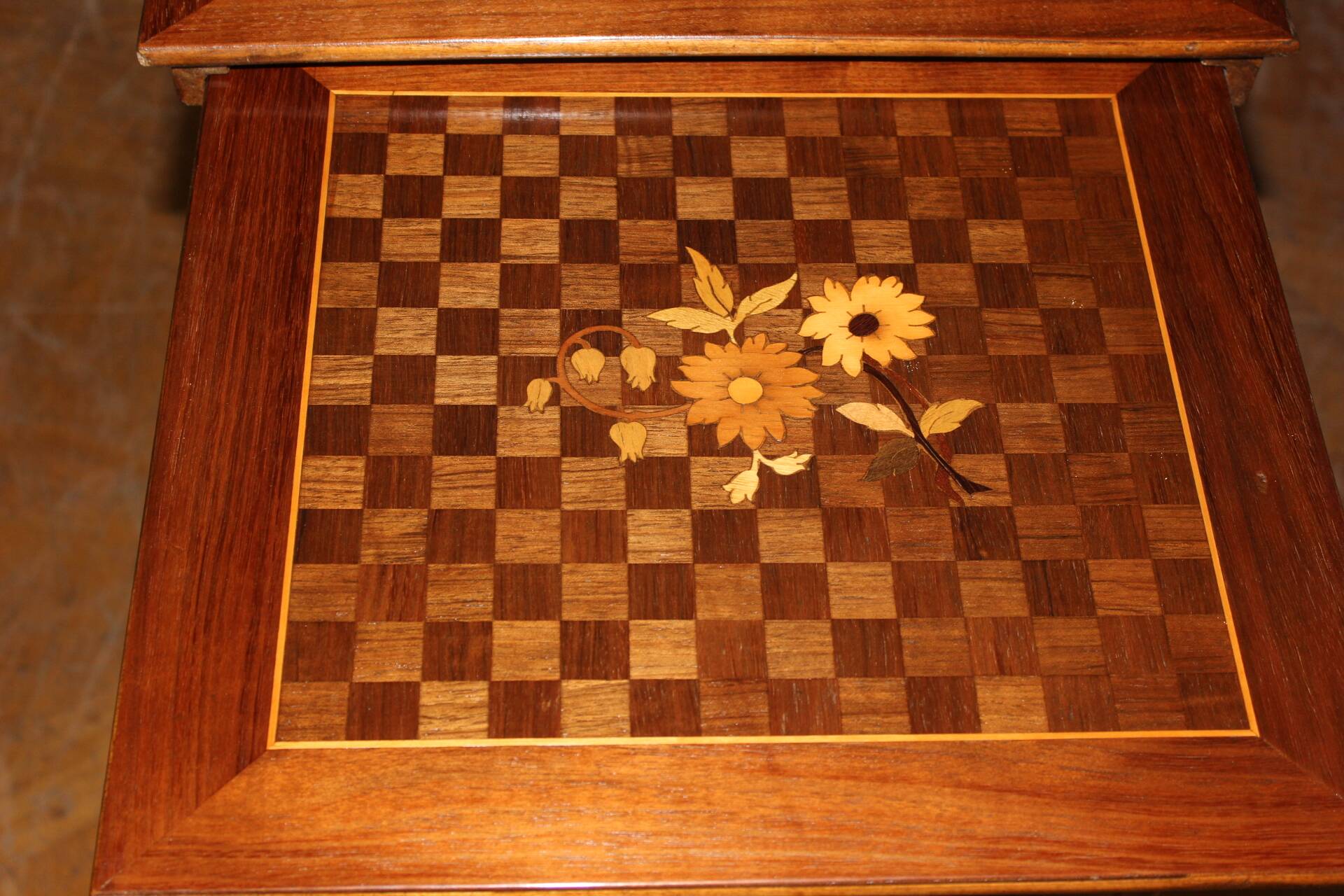 Set of Four Nesting Tables in Flower Marquetry circa 1900