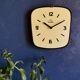 Formica vintage clock silent wall clock "Yellow electro star"