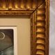 "tenderness of birds", original lithograph by Gilles Nicolas, framed, gilded wood.