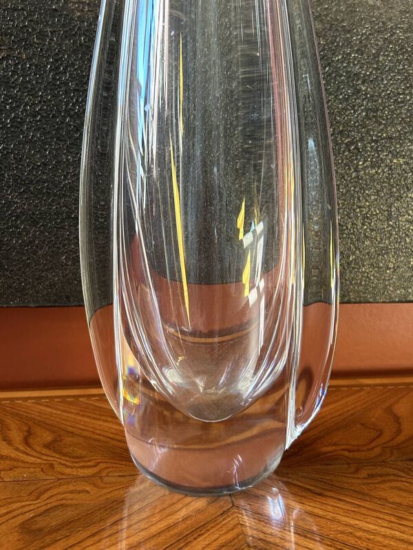Grand vase en cristal sculptural de Sèvres, France, années 70, 51 cm