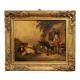 Peinture anglaise antique d'une scène de genre rural datée de 1866
