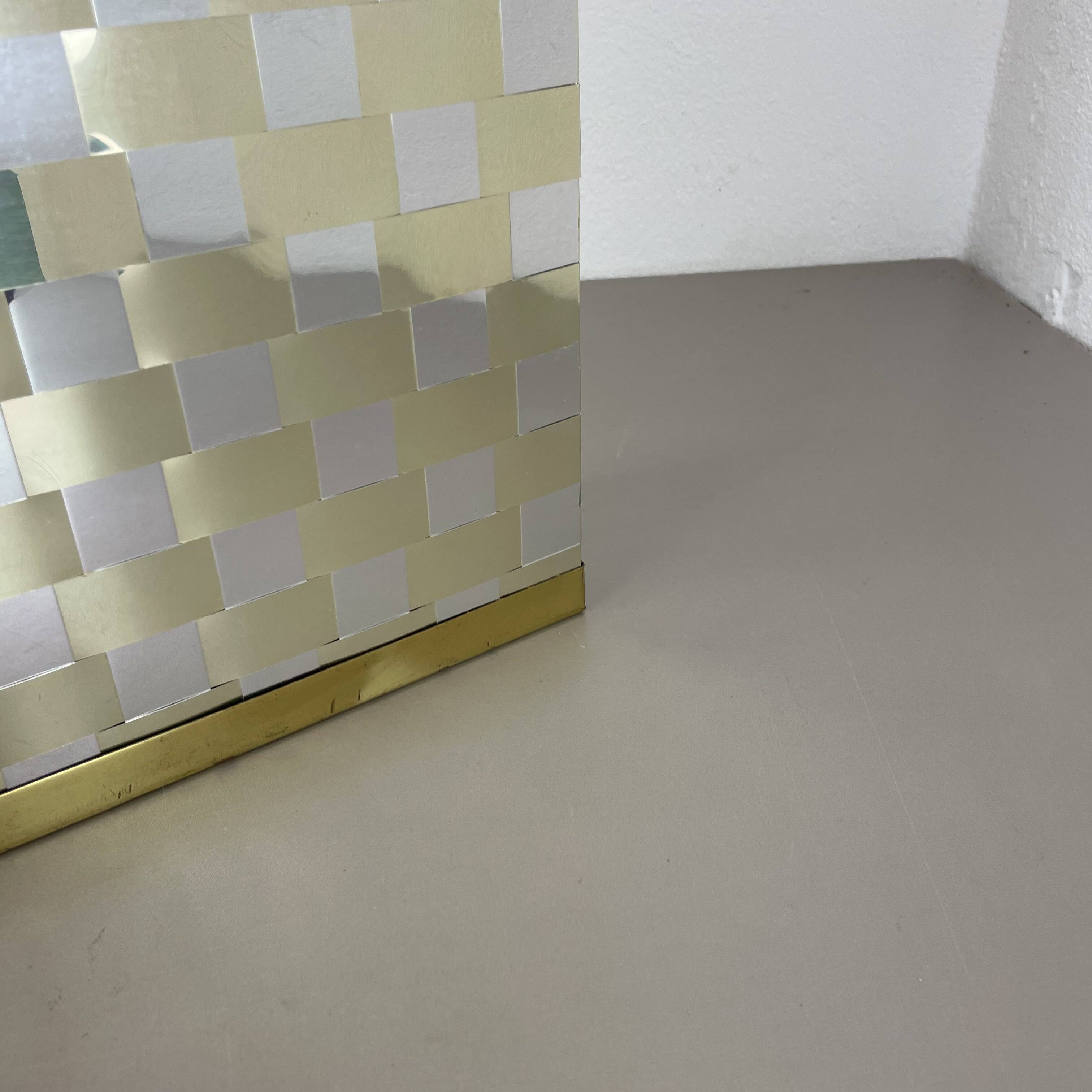 Rare hollywood regency paul evans style bicolor magazine holder, italy 1970