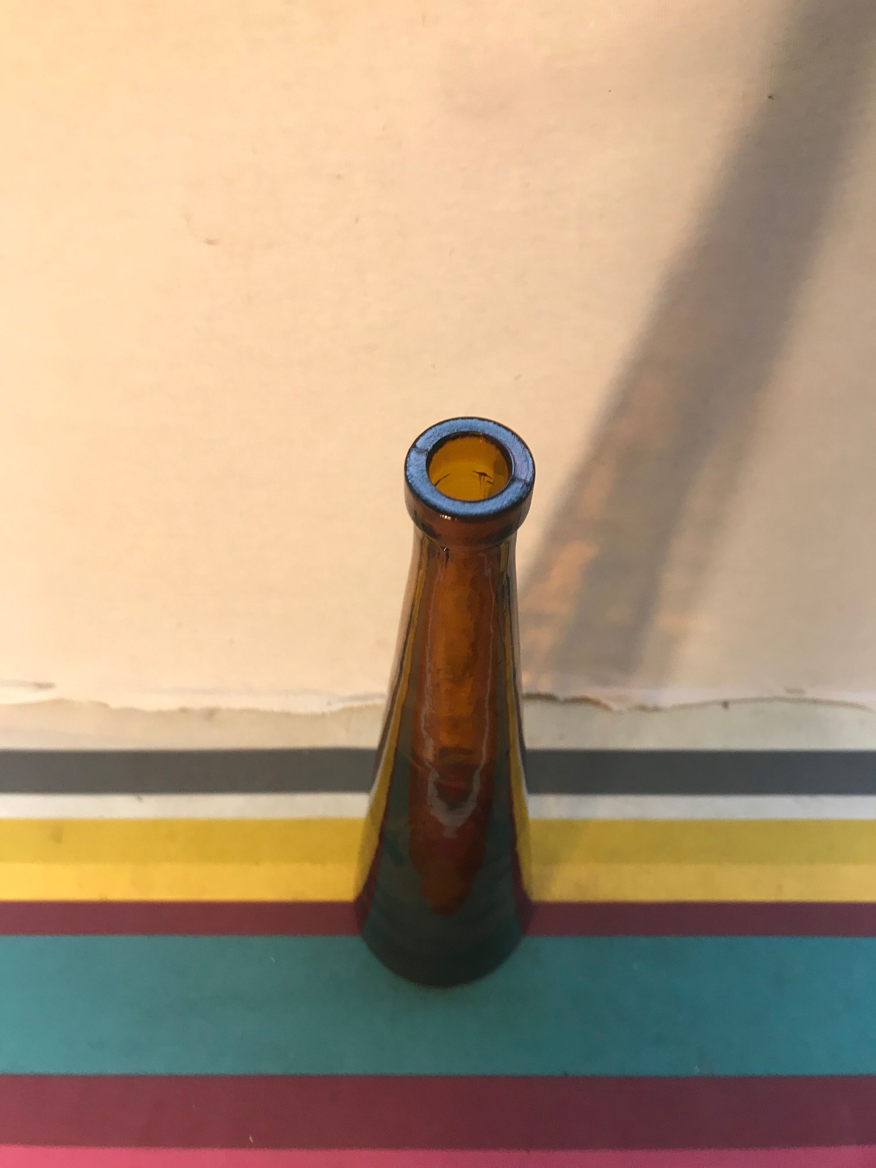 Old Bottle Glass Bottle Blown Bullé Brown Orange Vintage