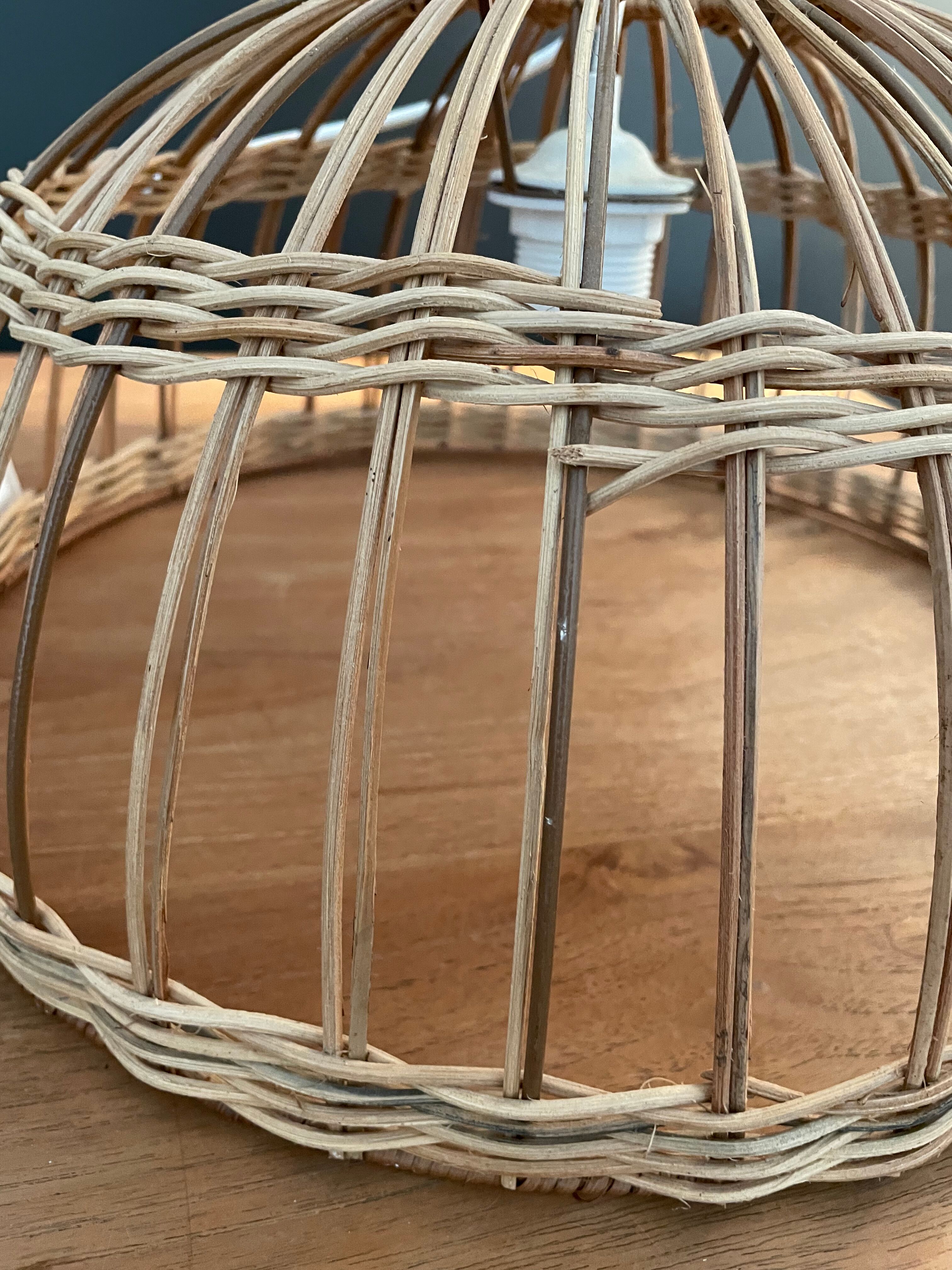 Vintage wicker pendant lamp