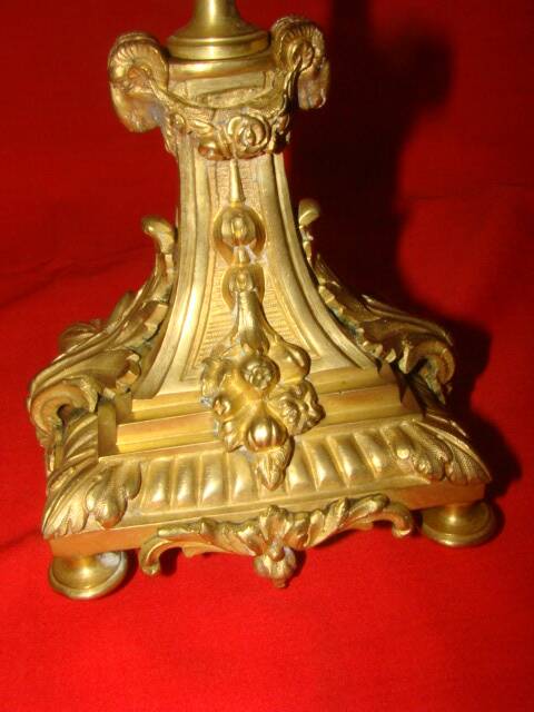 pair of gilded bronze candlesticks with 4 candle holders in "Louis XVI" style, 19th century