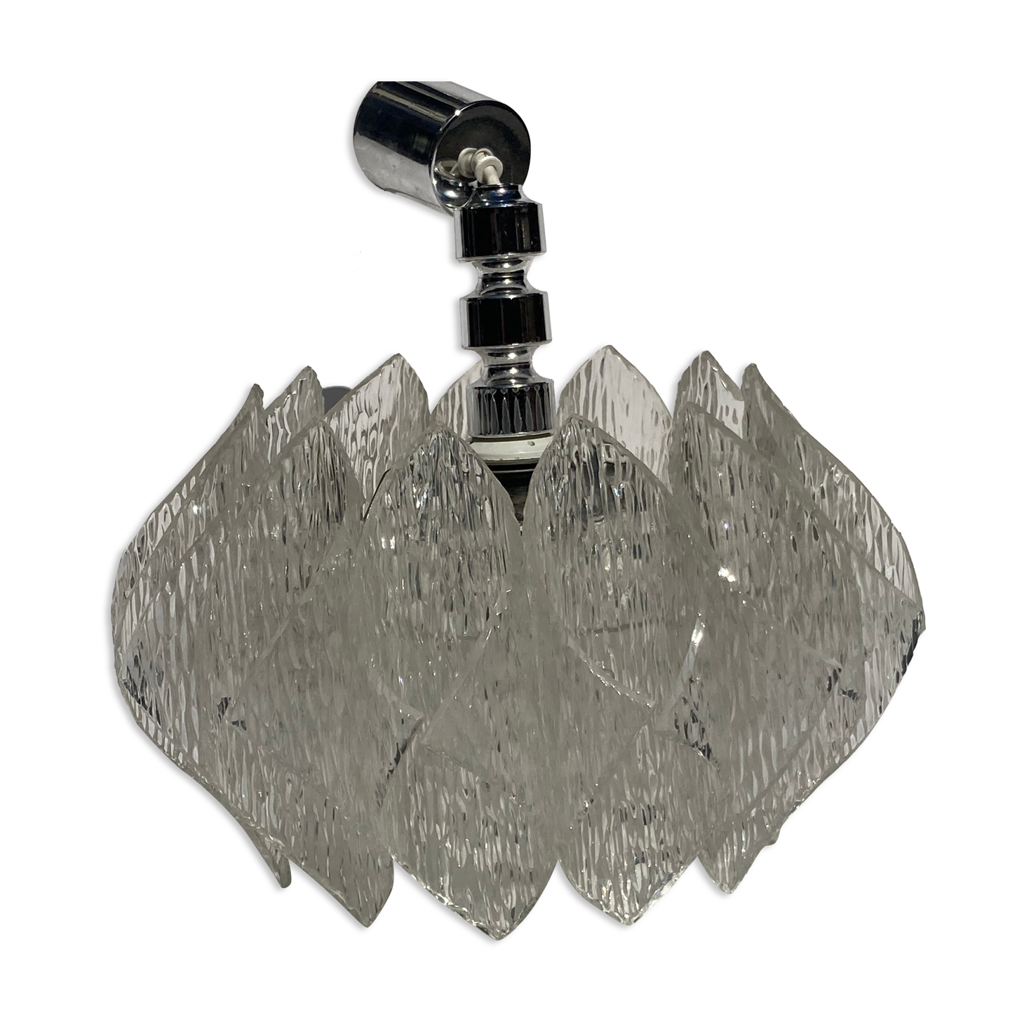 Acrylic ice glass chandelier, Germany 1970s