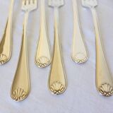 6 silver-plated forks hallmarked by the Liberty goldsmith, shell model 2106253
