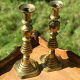 Bougeoirs anglais en laiton
