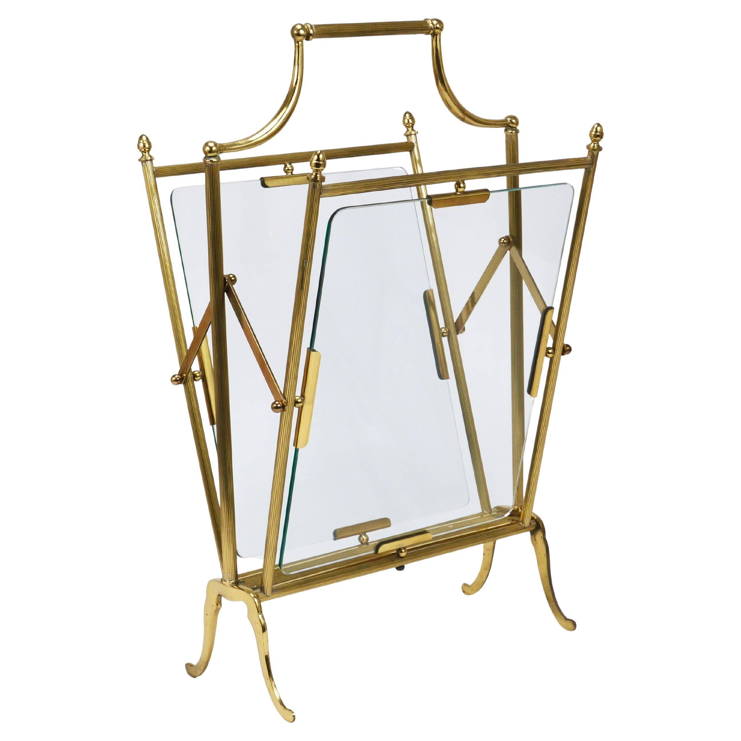 Neoclassical magazine rack by Maison Jansen, France, 1950s.