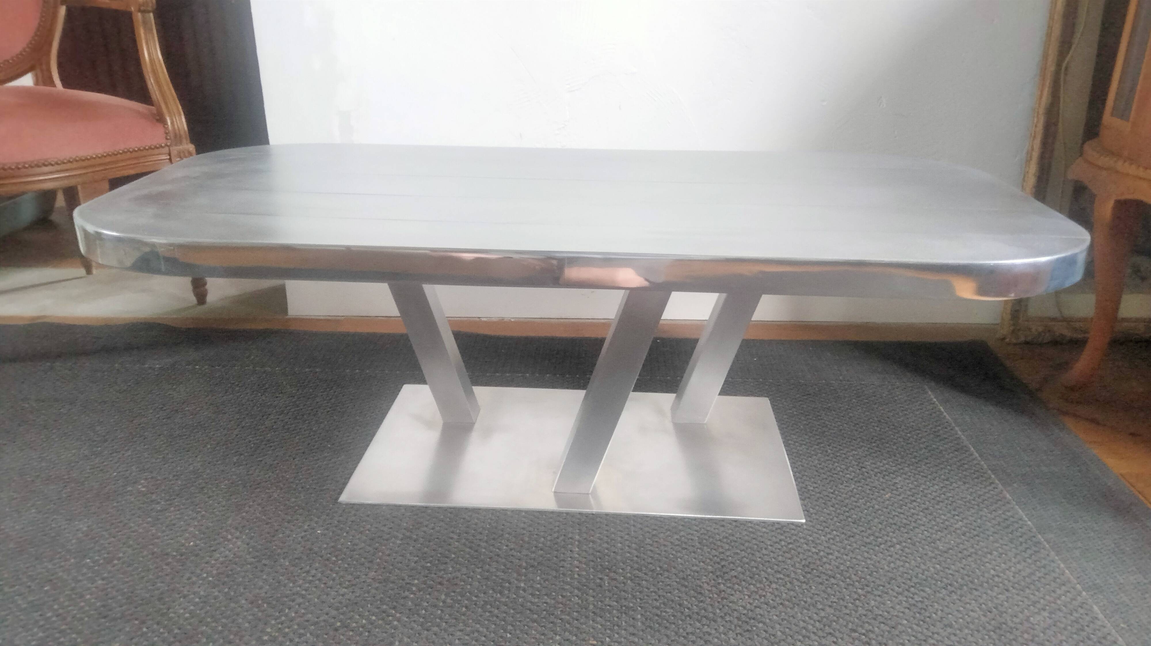 Aluminum coffee table