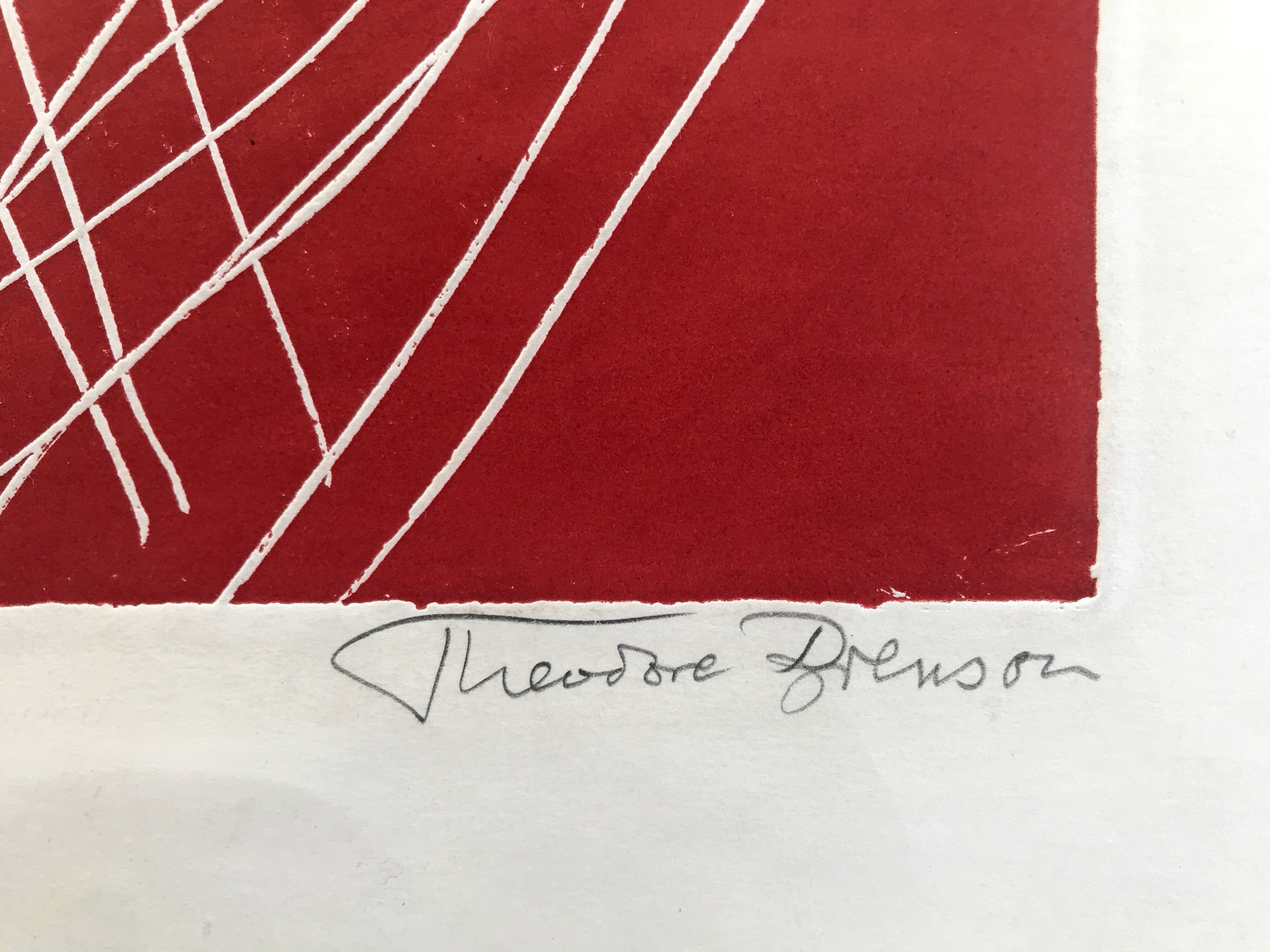 Theodore brenson, untitled, c. 1950. original engraving signed in pencil.