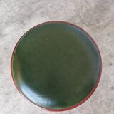Vintage Irish Pub Stool: Green Leather Seat, Bentwood Thonet Style