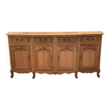 Louis XV sideboard in solid blond wood and marquetry