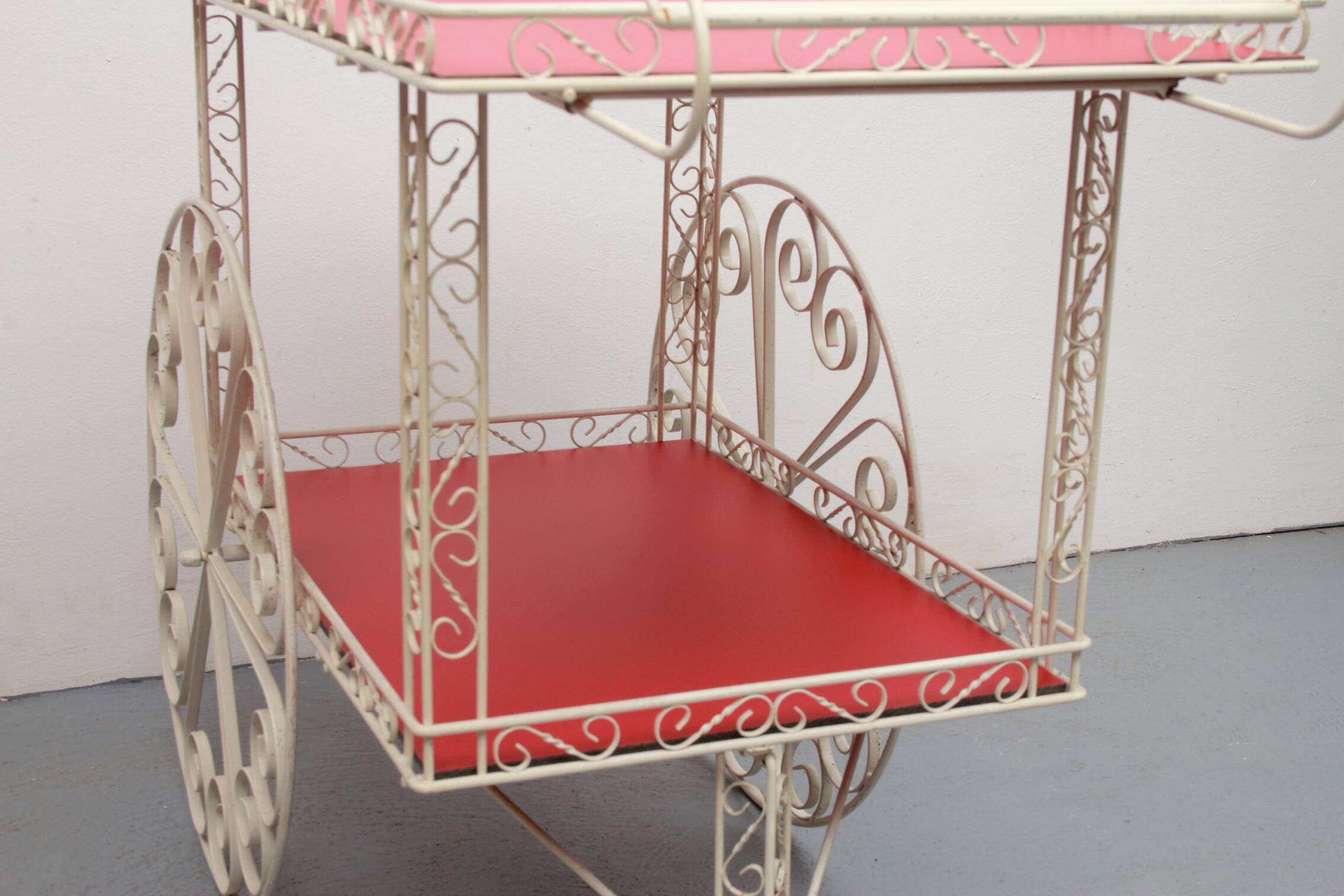 1950s French serving trolley for garden