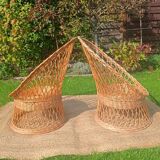 Rattan and wicker basket chairs
