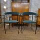 Pair of vintage suede chairs with metal legs from Arper.