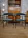 Pair of vintage suede chairs with metal legs from Arper.