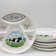 6 Bourguignonne fondue plates, Porcelain and Earthenware from Auteuil - Paris.