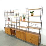 Teak WHB string modulair vrijstaand LP wandsysteem