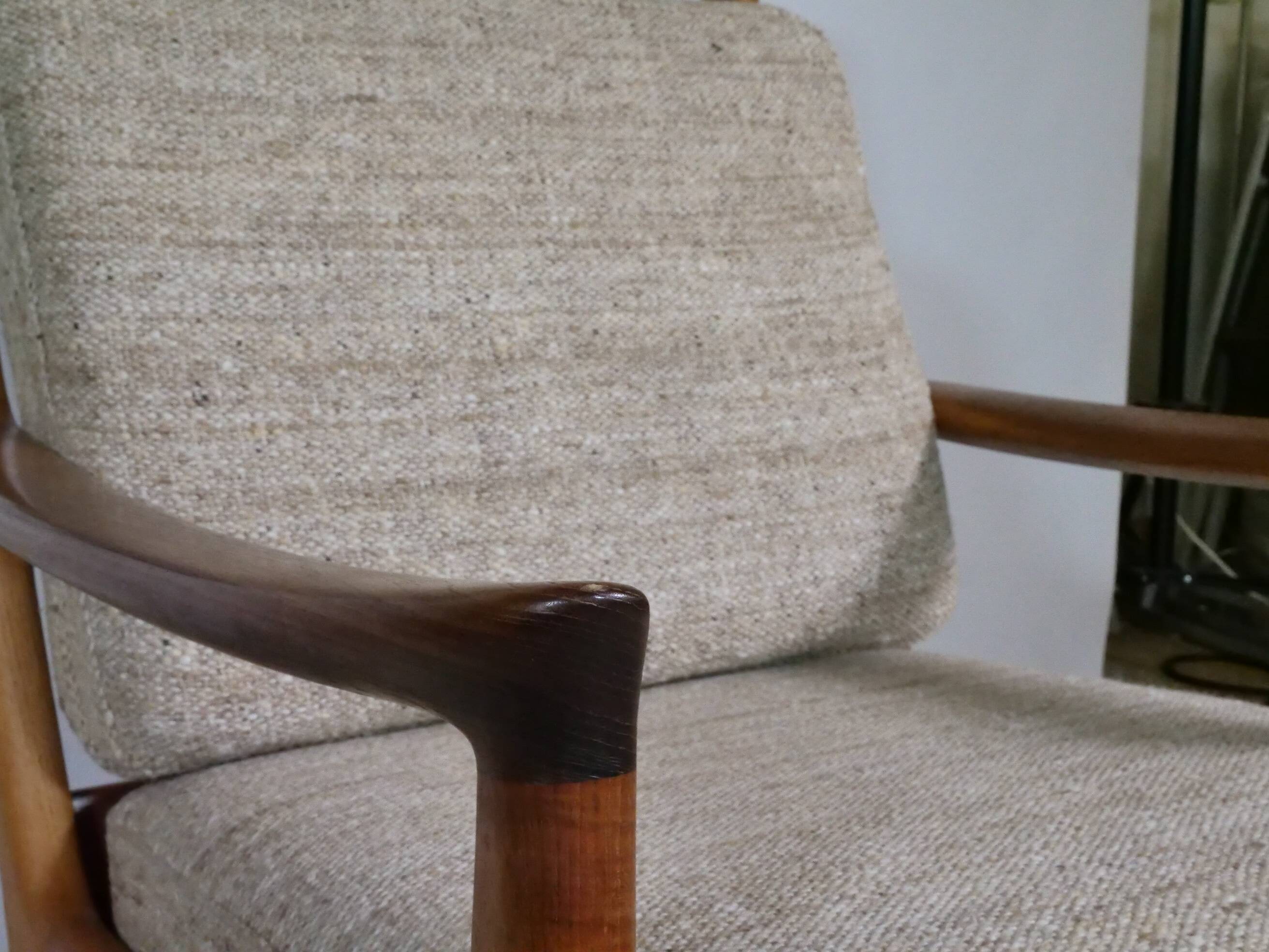 Mid-Century Teak Highback Lounge Chair by Juul Kristensen, Denmark, 1960s