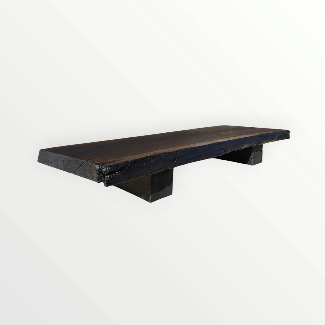 Wabi sabi burnt wood coffee table