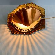 Unique mid century table lamp "fireplace" copper & brass, art deco, vintage light