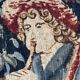 Vintage tapestry hand-screen printed in France