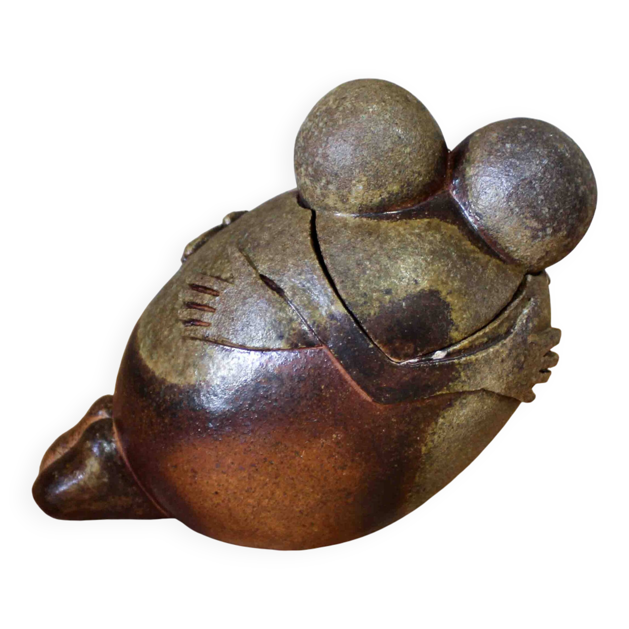 Stoneware box by Charles-Henri Guiéba