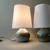 Pair of glazed ceramic lamps, 1970s-1980s