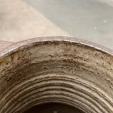 Brutalist German vase on a mid-century stand by Krösselbach Keramik, 1960s.