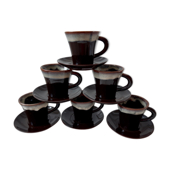 Lot de 6 tasses années 70