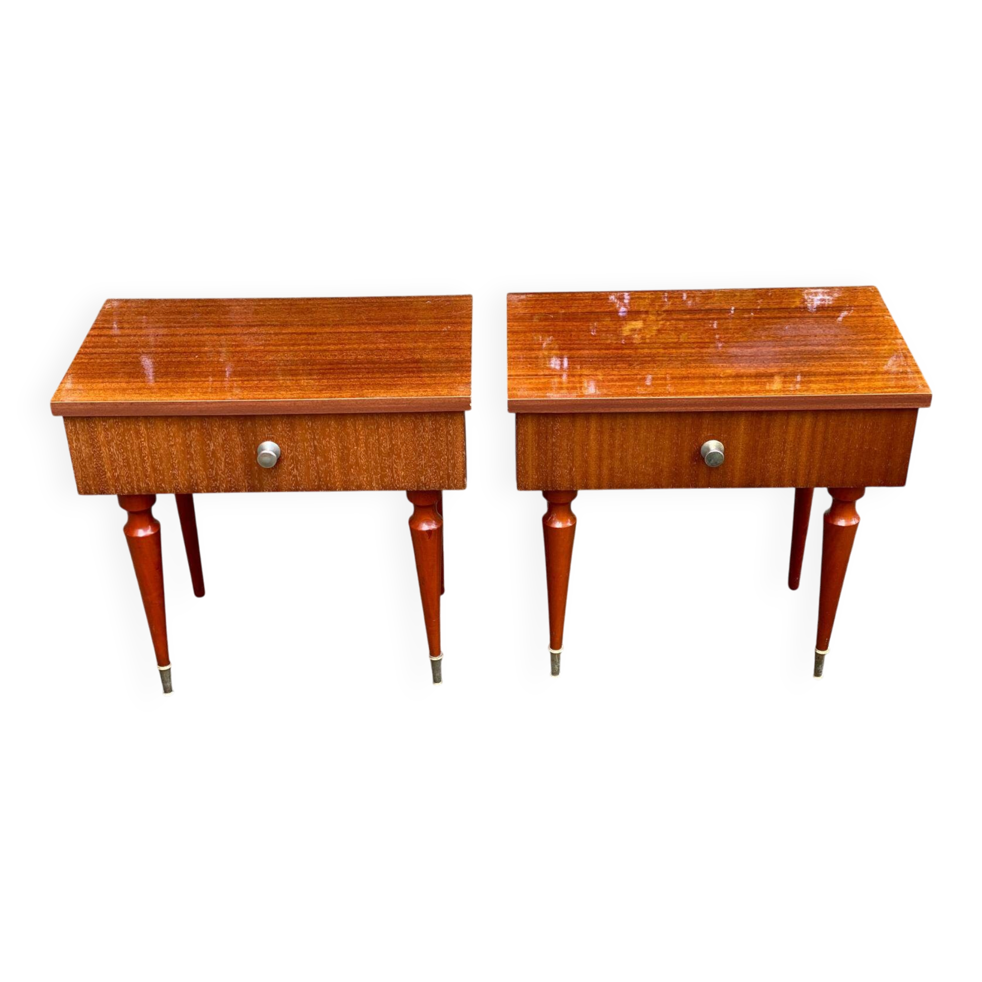 2 Scandinavian rosewood bedside tables from the 1960s
