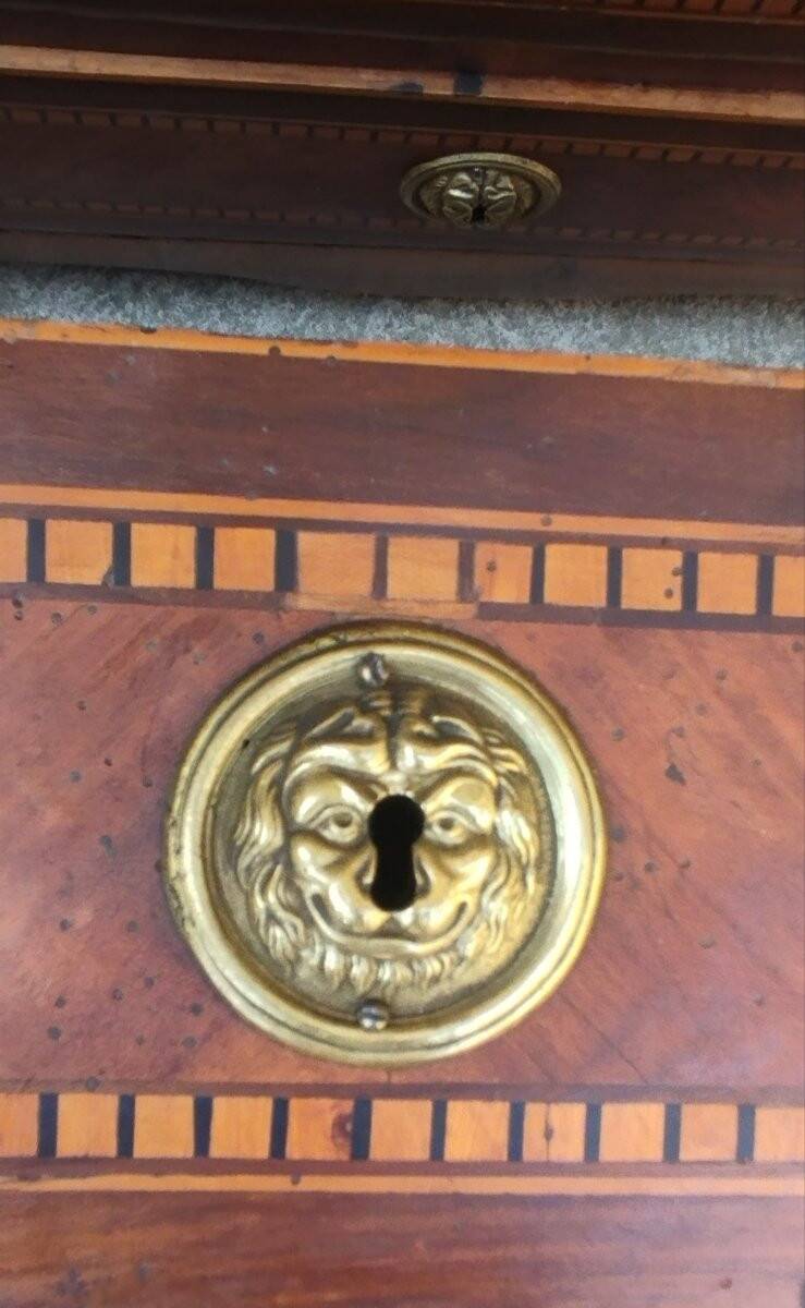 Commode toscane ancienne, époque Louis XVI, fin XVIIIe siècle, placage de n