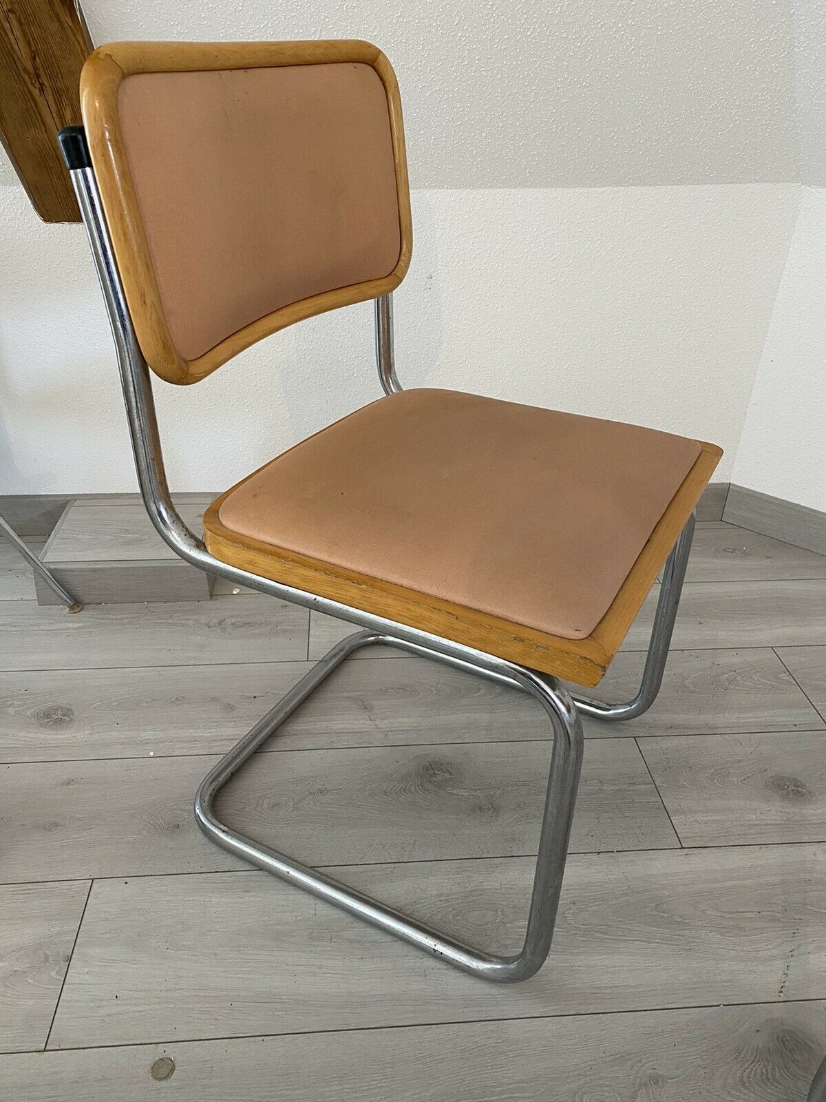 Pair chairs B32 Cesca skaï by Marcel Breuer vintage 1960