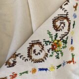Jolie nappe ancienne brodée à la main - Lin -200x130 cm