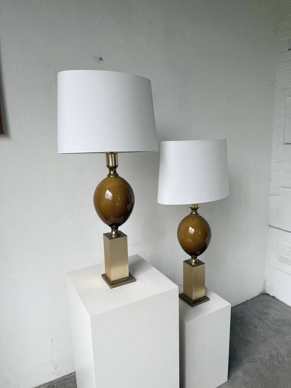 Pair of Philippe Barbier table lamps from the 70s