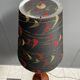 Lampadaire danois en teck avec abat-jour noir et rouge, jaune années 1960