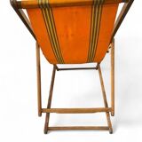 Vintage orange folding garden chair / beach chair