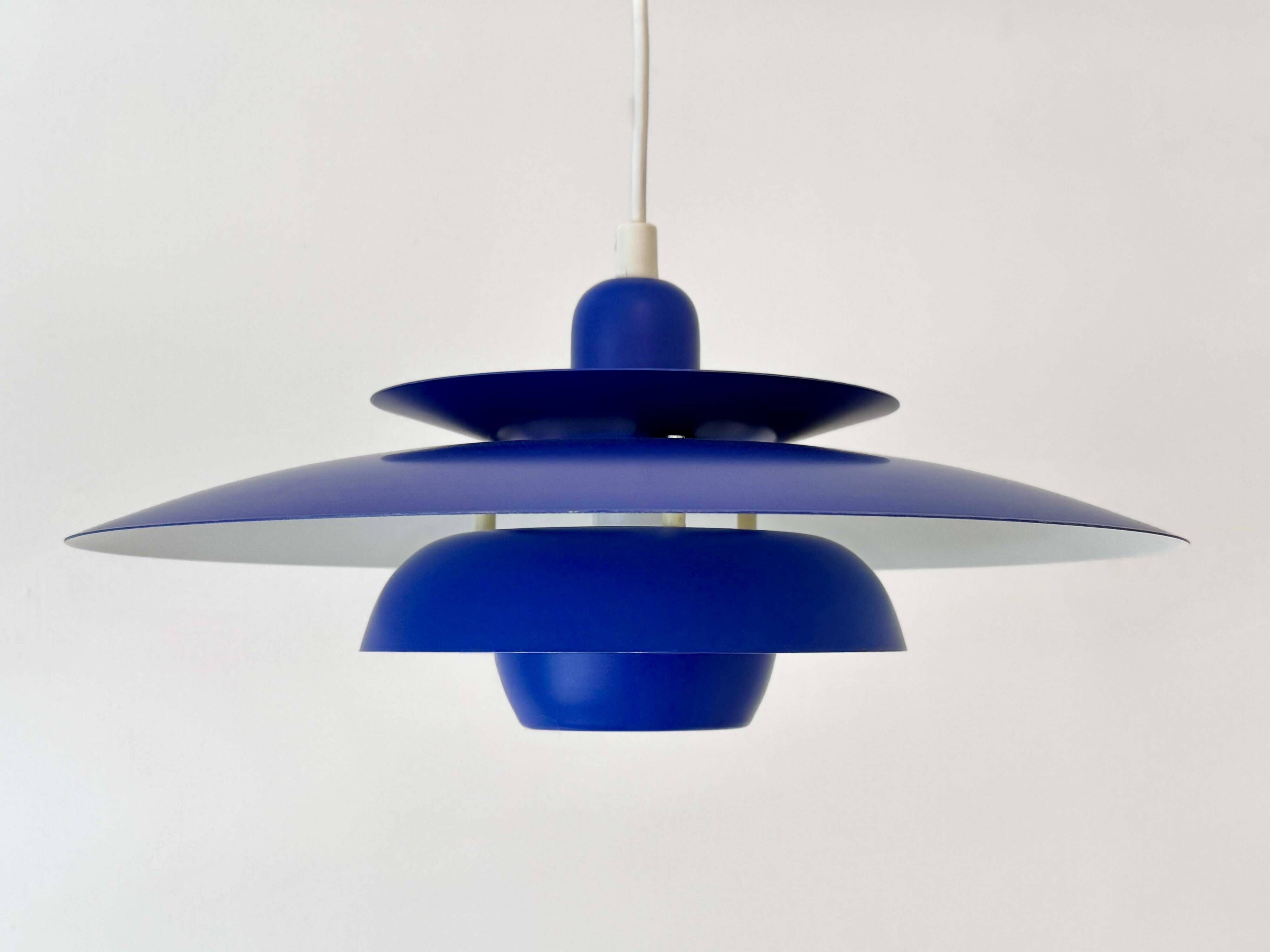 Suspension danoise El-Light bleu cobalt, années 1970