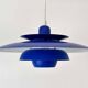 Suspension danoise El-Light bleu cobalt, années 1970