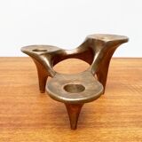 Vintage German brutalist metal candlestick by Harjes.