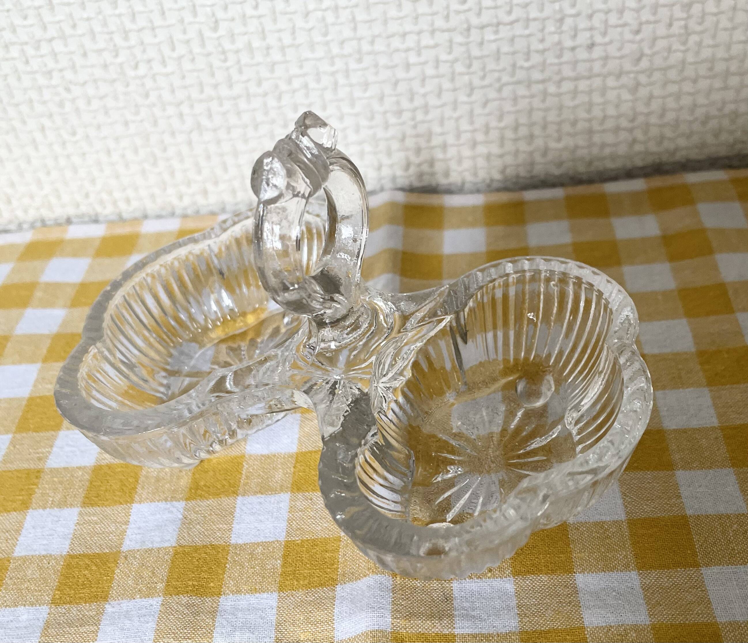 Double transparent molded glass salt shaker